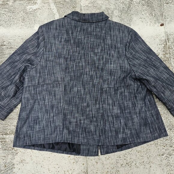 Lane Bryant Women Jacket Coat Plus Size Blazer Gray Cotton Blend Size 24 Plus - Picture 2 of 9